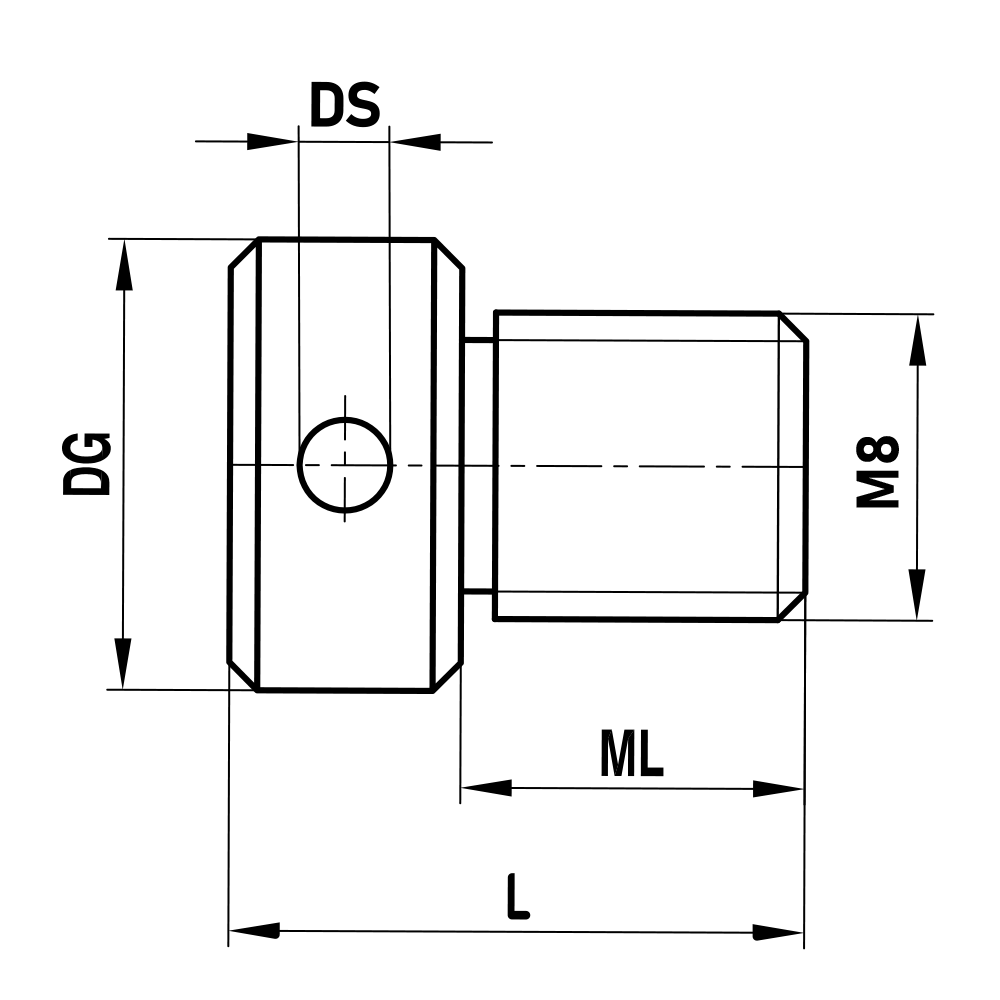 Drawing of product GW M8 000 15 020
